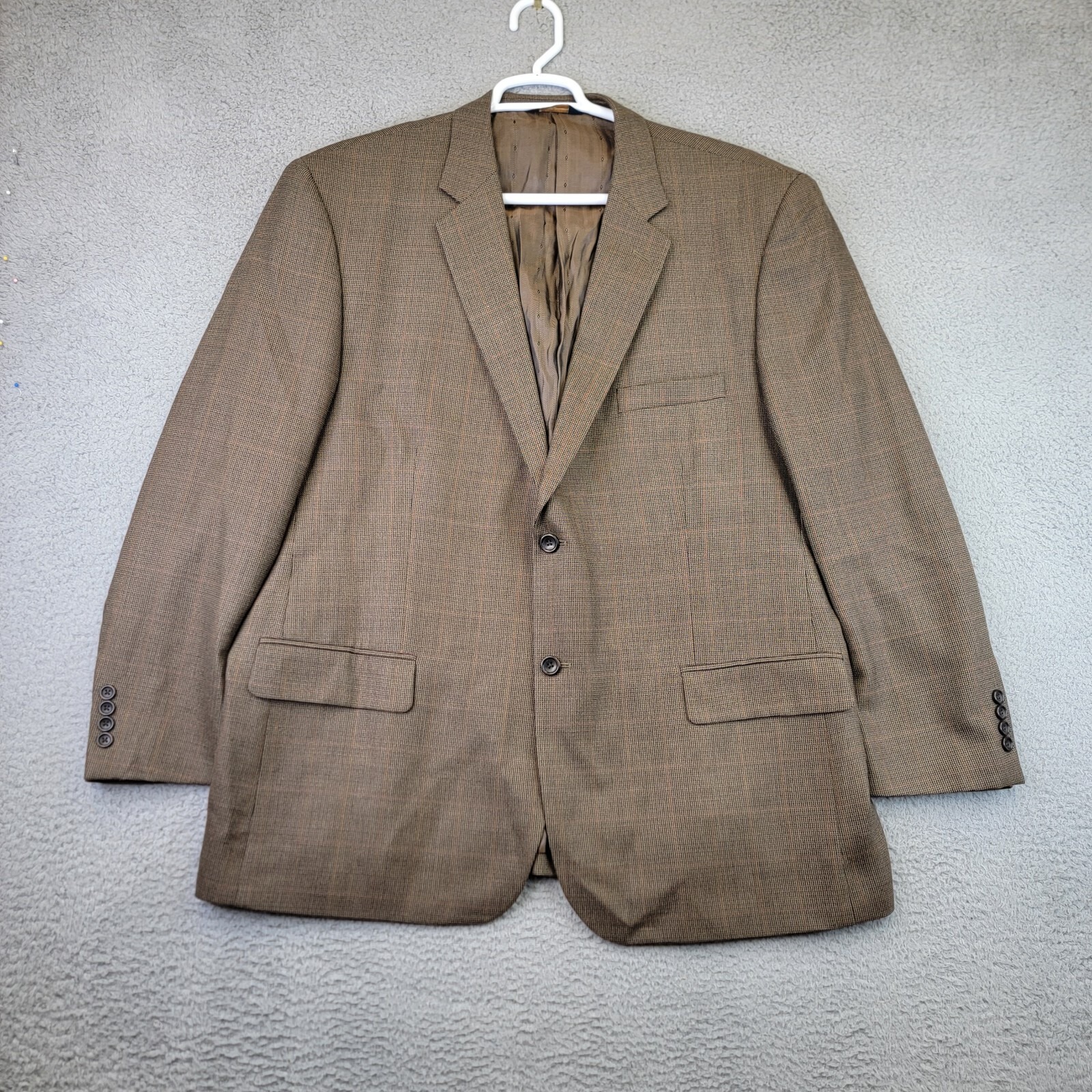 Joseph And Feiss Gold Mens Blazer Size 50 Regular Wool Brown Black Herringbone